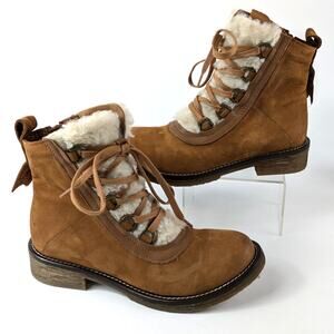 Bueno Women's 6.5 Boots Leather Teddy Tobacco Lined Zip New NWT Winter EUR 37